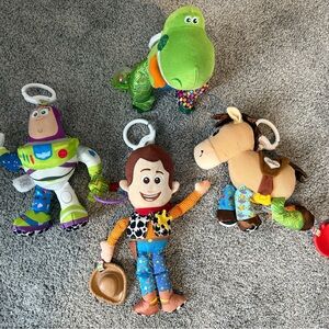 RARE Toy Story Lamaze Plush Toy Set - Buzz, Woody, Rex, and Bullseye